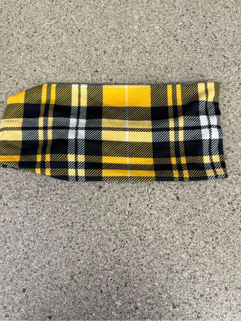 Yellow Black White Plaid Headband